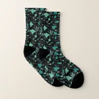 Stingrays Manta Rays Underwater Reef Pattern Socks