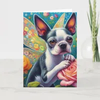 Sweet Dog Fairy Roses All Occasions Card