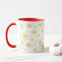 Retro Atomic Mid-Century Mod Red & Gold Starburst  Mug