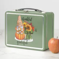 Thankful and grateful metal lunch box