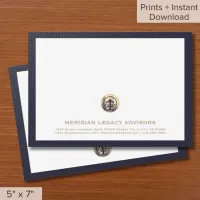 Professional Gold Logo Business Note Cards 5x7