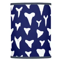 Shark Teeth Tooth Navy Blue and White Patterned Lamp Shade