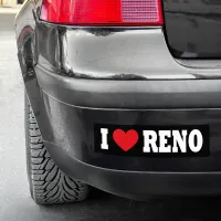 Black and White I Love Reno Bumper Sticker