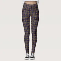 Nautical Navy Blue and Gold Rope Patterned Leggings