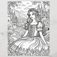 Color Me Page | Pretty Princess and Castle