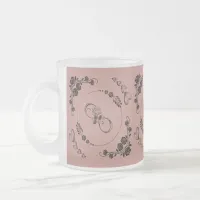 Simple Black Hearts, Floral, Infinity on Plum | Frosted Glass Coffee Mug