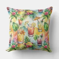 Tropical Drink Vacation Outdoor Throw  Outdoor Pillow