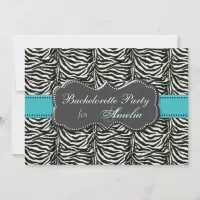 trendy aqua Bachelorette Party Invitations