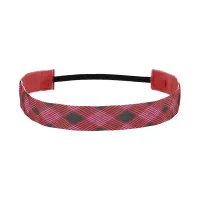 Gingham Check Red and Black Non-Slip Headband