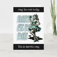 Happy St Patrick's Funny Pinup Girl  Card