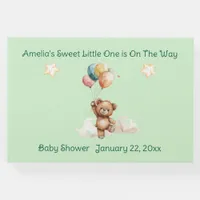 Sweet Little One on the Way Green Baby Shower Guest Book