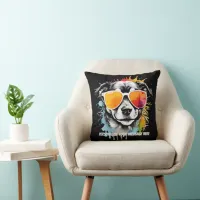 Cute Cool Puppy Dog with Sunglasses Throw Pillow