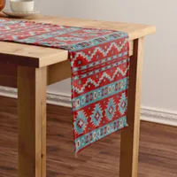 Southwest Mesas Turquoise & Red Long Table Runner