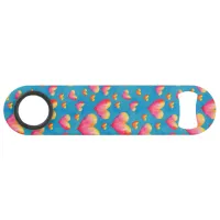 Multicolored Watercolor Hearts Bar Key