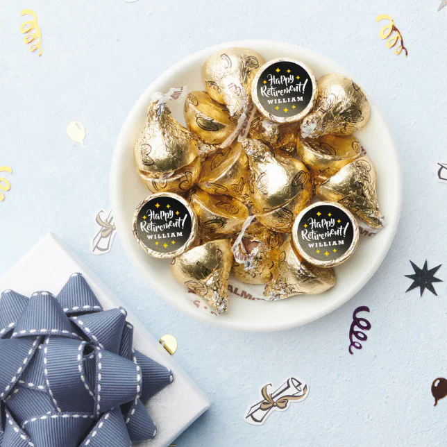 Fun Gold Glitter Stars Retirement New Adventures Hershey&#174;'s Kisses&#174;