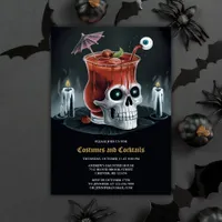 Bloody Mary Skull Costumes & Cocktails Halloween Invitation