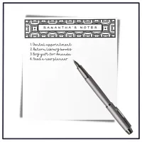 Custom Name Black & White Geometric Pattern Notepad