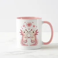 Kawaii Axolotl Love: Cute Aquatic Creatures Mug