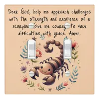 Kids Christian Prayer Woodland Scorpion on Peach | Light Switch Cover