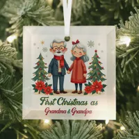 First Christmas Festive Grandparent Keepsake Glass Ornament