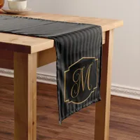 Elegant, Sophisticated Striped Monogram Long Table Runner