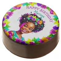 Birthday Party African-American Girl Personalized Chocolate Covered Oreo