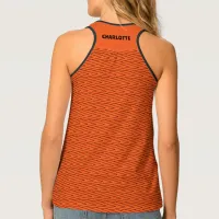 Chevron Neon Orange Name Tank Top