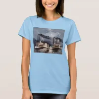 Steamboat Racing on Mississippi River Womens T-Shirt