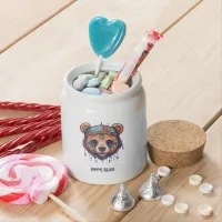 Hippie Bear I Candy Jar