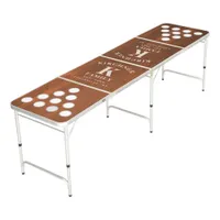 Personalized Family Name Wood Beer Pong Table