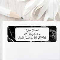 Black and White Marble Classy Label