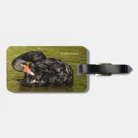 Black Swan in the Pond Luggage Tag