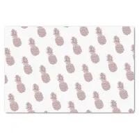 Girly Blush Pink Glitter Pineapple Pattern Tissue Paper