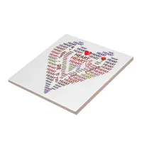 Words of Heart Ceramic Photo Tile