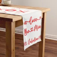 Valentine's XOXO with Hearts in Red | Medium Table Runner