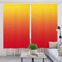 Gold Orange and Red Gradient Blackout Curtains