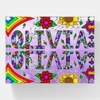 Olivia, Digital Folk Art Style Girl's Name  Paperweight