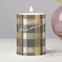 Earth Tones Gold Christmas Pattern#7 ID1009 Pillar Candle