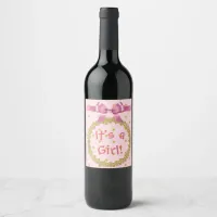 Pink & Gold  "It's a Girl" Wine Bottle Labels