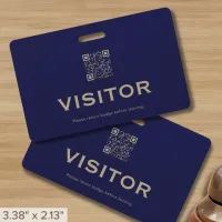 Professional Visitor ID QR Code Badge