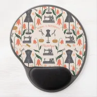 Vintage Sewing Machine Seamstress Tailor Gel Mouse Pad