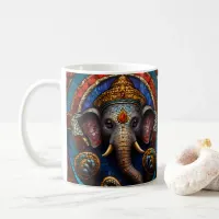 Cute Garnesh God Blue Mosaic Stained Glass  Coffee Mug