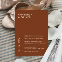 Budget Terracotta Modern Wedding Invitation