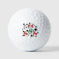 Red Green Cute Fa La La La Christmas Holiday  Golf Balls