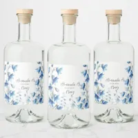 Bluebells Floral Wedding Liquor Bottle Label