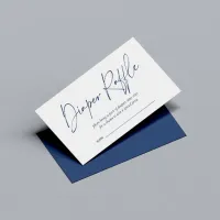 Modern Blue Handwritten Diaper Raffle Enclosure Card