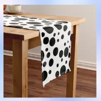 Black Polka Dots on White | Medium Table Runner