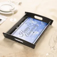 Elegant 51st Sapphire Wedding Anniversary Serving Tray