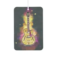 Cool Personalized Guitar Art | Bright Yellow Pink Air Freshener