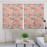 Coral Pink and Grey Sea Turtle Sheer Curtains